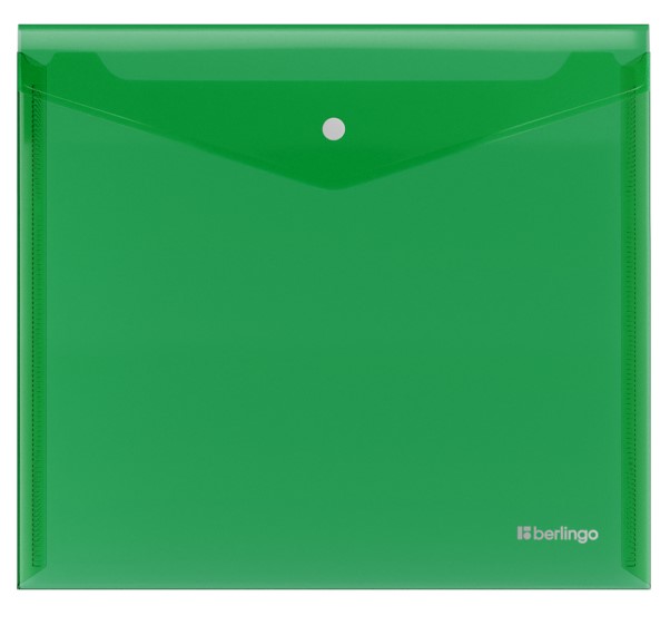 Папка-конверт на кнопке Berlingo 'No Secret', А5+, 200 мкм, зеленая, EFb_05004