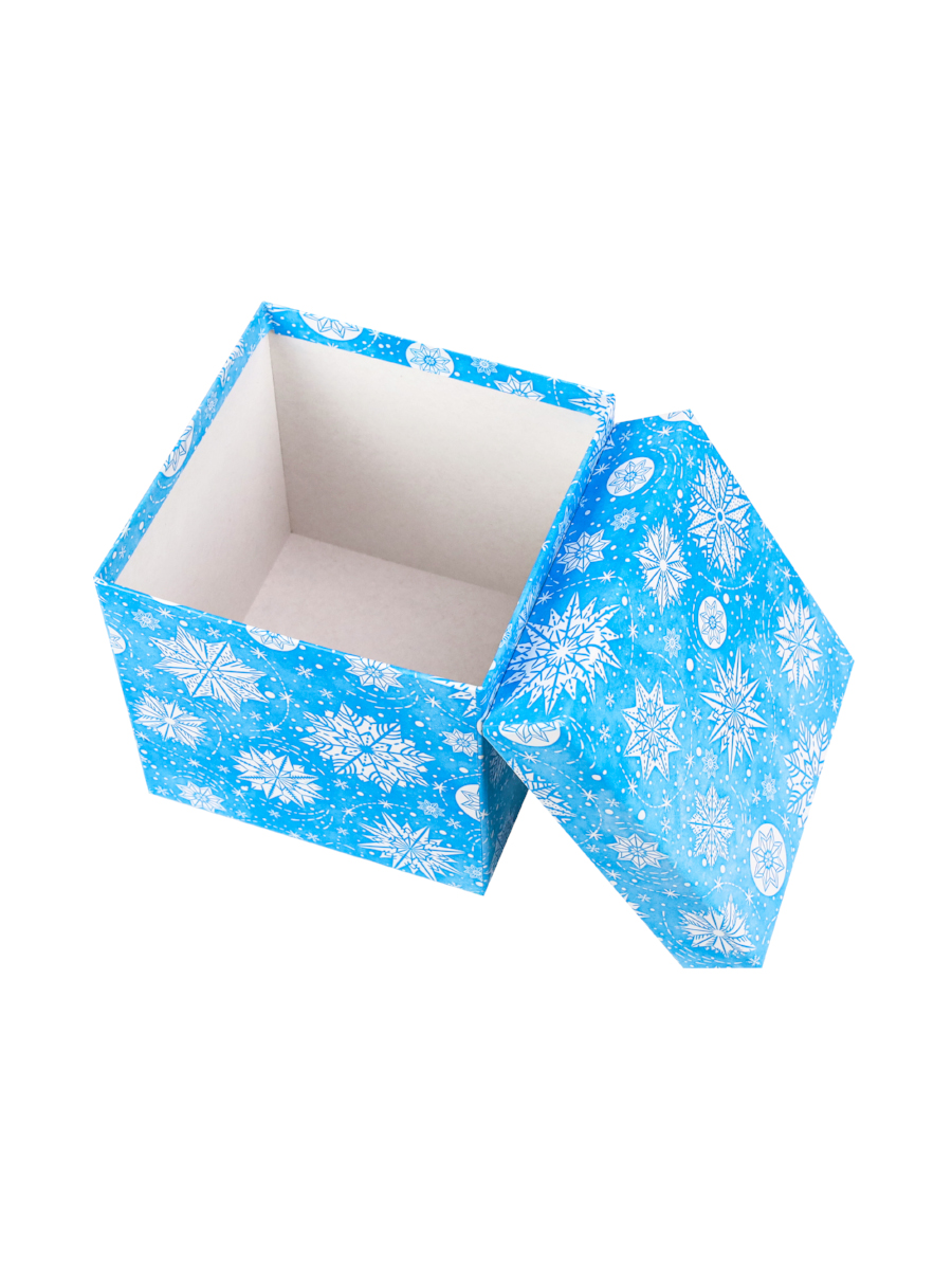 Коробка подарочная Miland 'Снежинки', 30х30х19 см., квадратная (Серия 5в1), картон, 1932