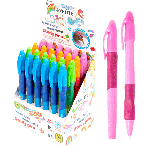 Ручка гелевая стираемая 'deVENTE.Study Pen', d=0,7 мм , синий цвет, 5051999
