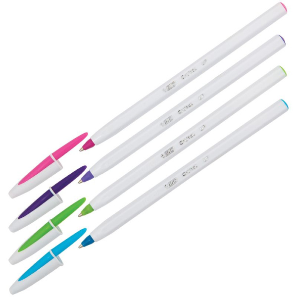 Ручка шариковая Bic 'Cristal Up' ассорти, 1.2 мм., корпус белый, 950446