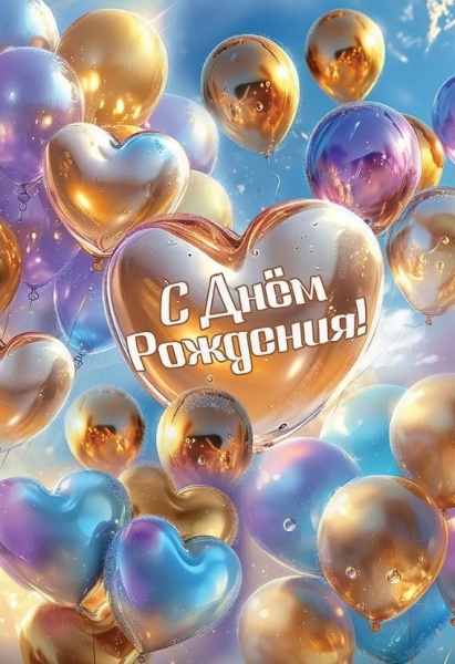 Открытка А5, 'С днем рождения', 1805056